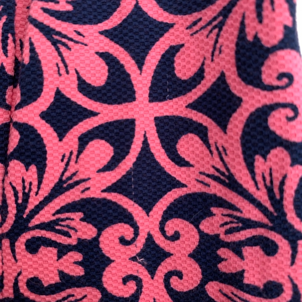 Talbots Textured Sheath Dress Womens 4 Coral/Navy EUC Sleeveless Mini - Picture 5 of 12